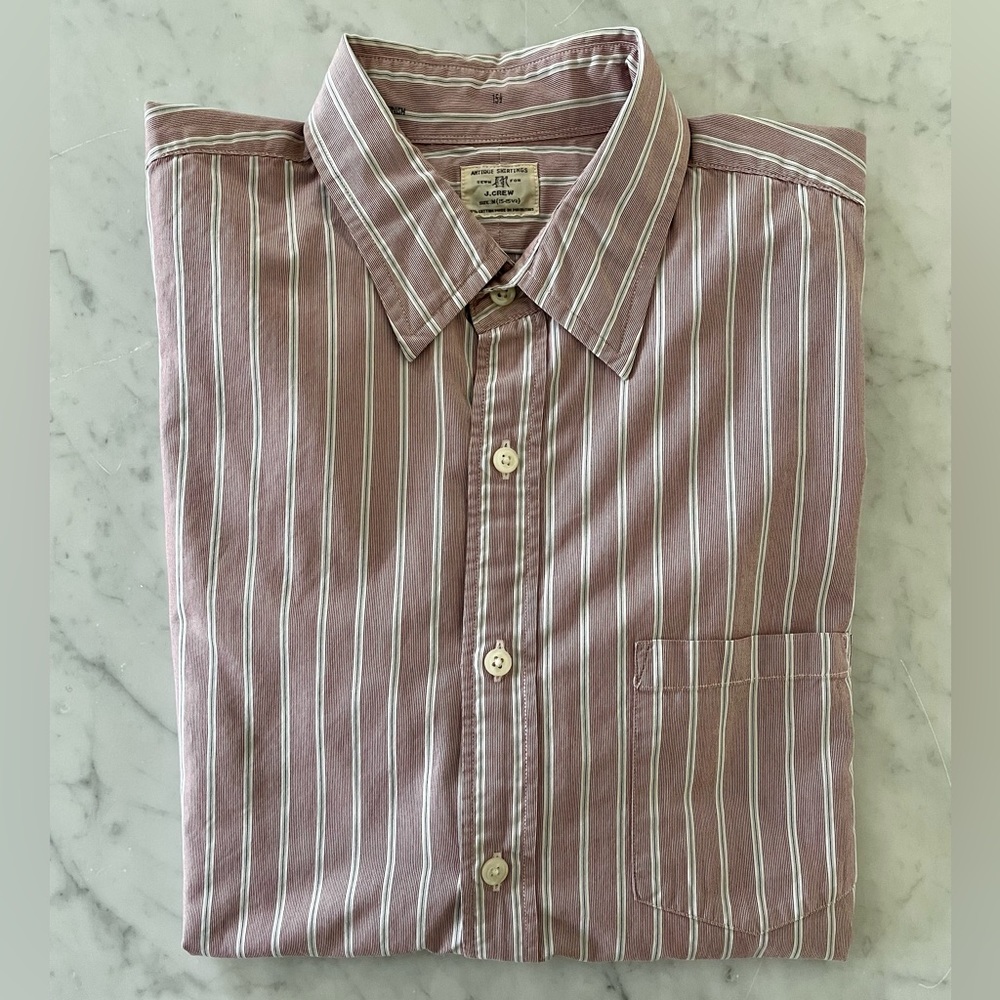 J.Crew Long Sleeve Shirt in Red Stripe, Size M